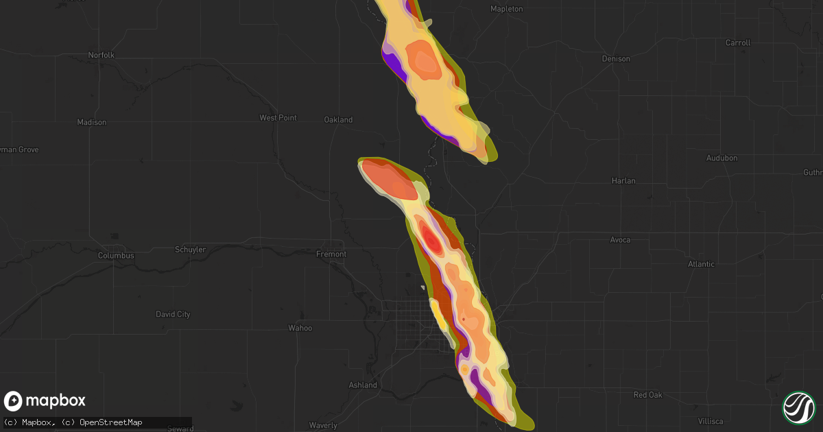 Hail map in Blair, NE on June 12, 2024