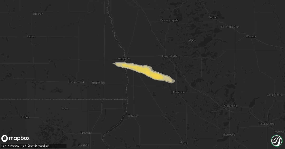 Hail map in Campbell, MN on June 12, 2024