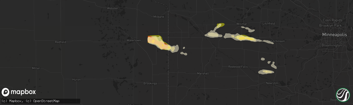 Hail map in Canby, MN on June 12, 2024