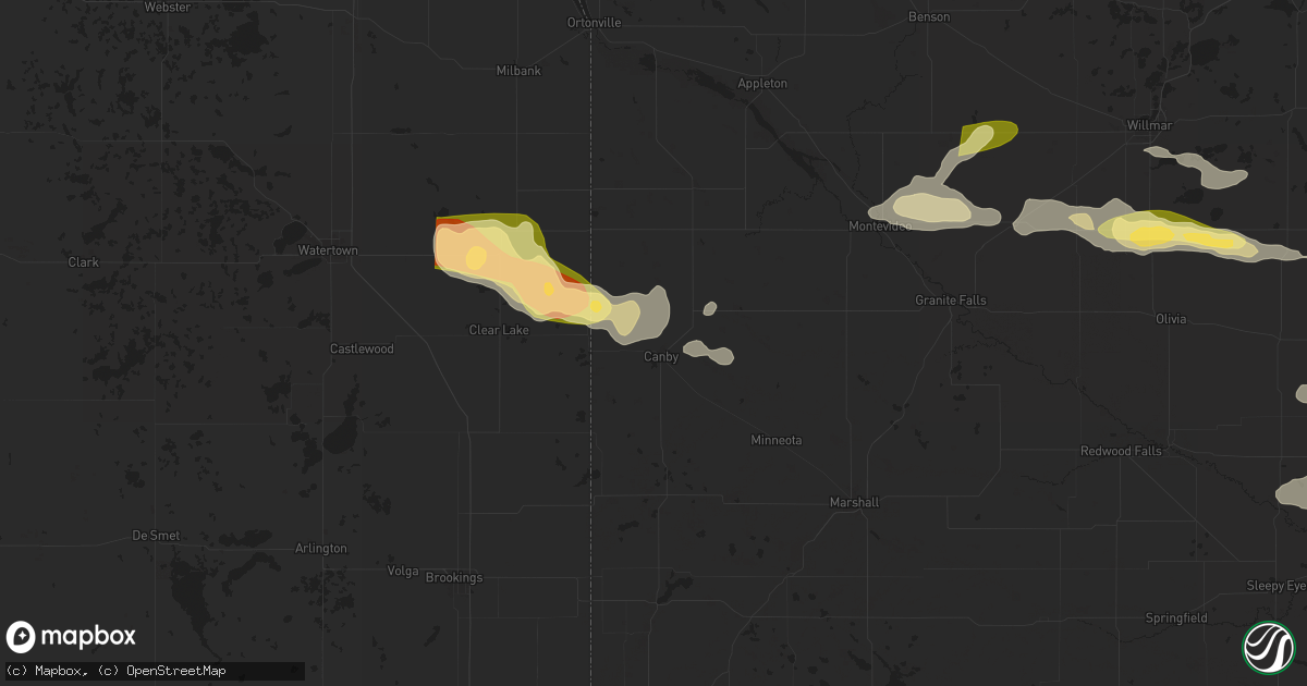 Hail map in Canby, MN on June 12, 2024