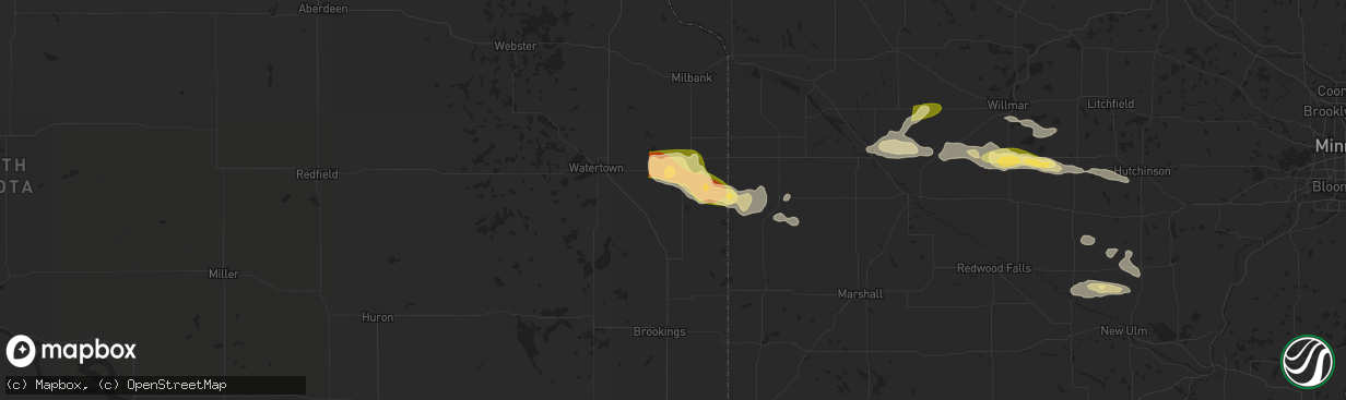 Hail map in Clear Lake, SD on June 12, 2024