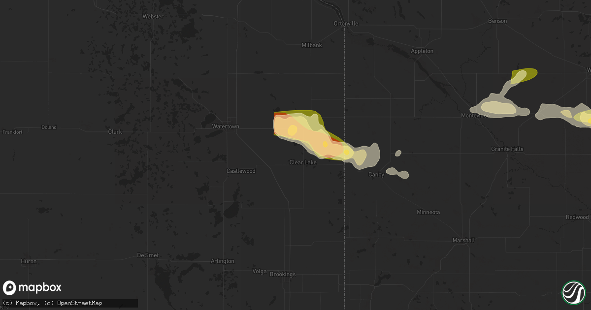 Hail map in Clear Lake, SD on June 12, 2024