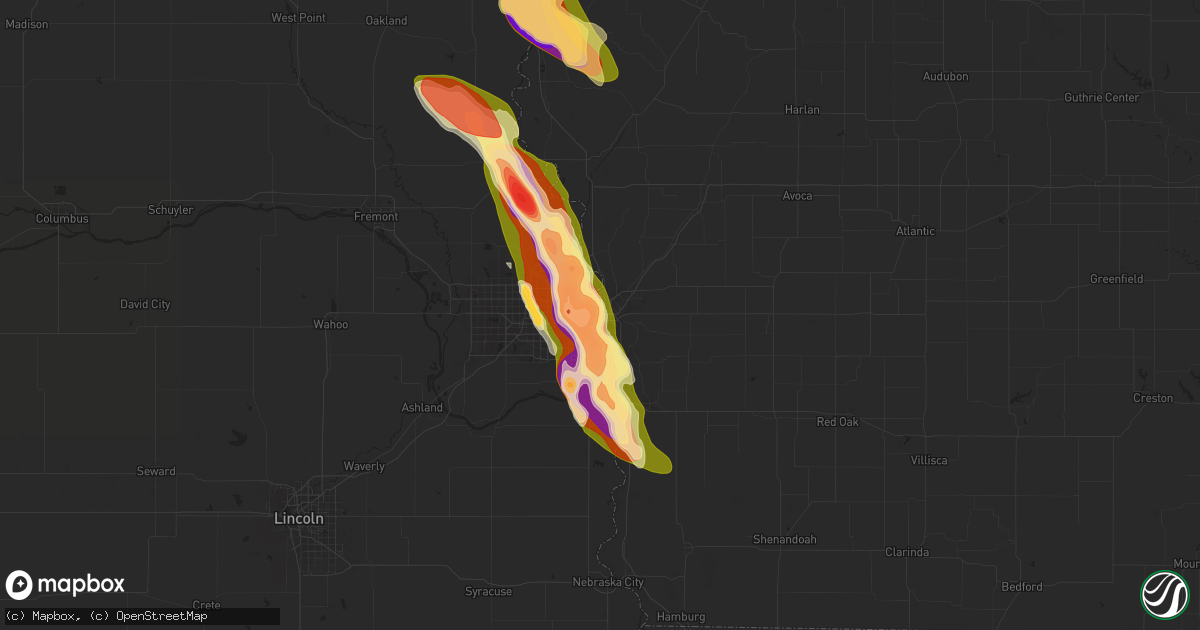 Hail map in Council Bluffs, IA on June 12, 2024