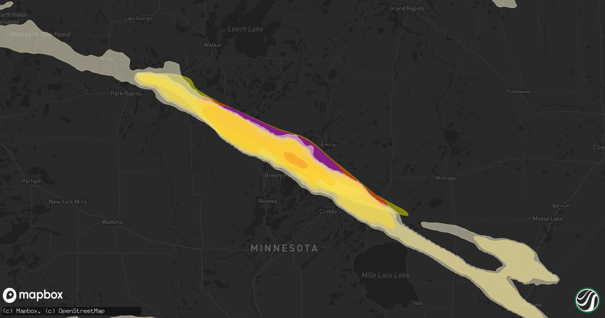 Hail map in Crosslake, MN on June 12, 2024