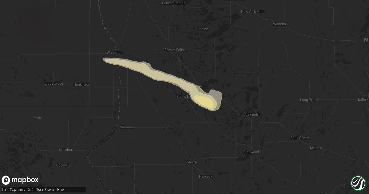 Hail map in Elbow Lake, MN on June 12, 2024