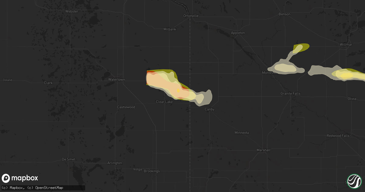 Hail map in Gary, SD on June 12, 2024