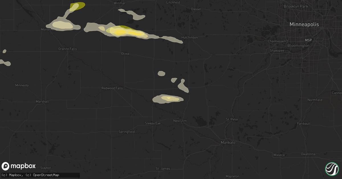 Hail map in Gibbon, MN on June 12, 2024