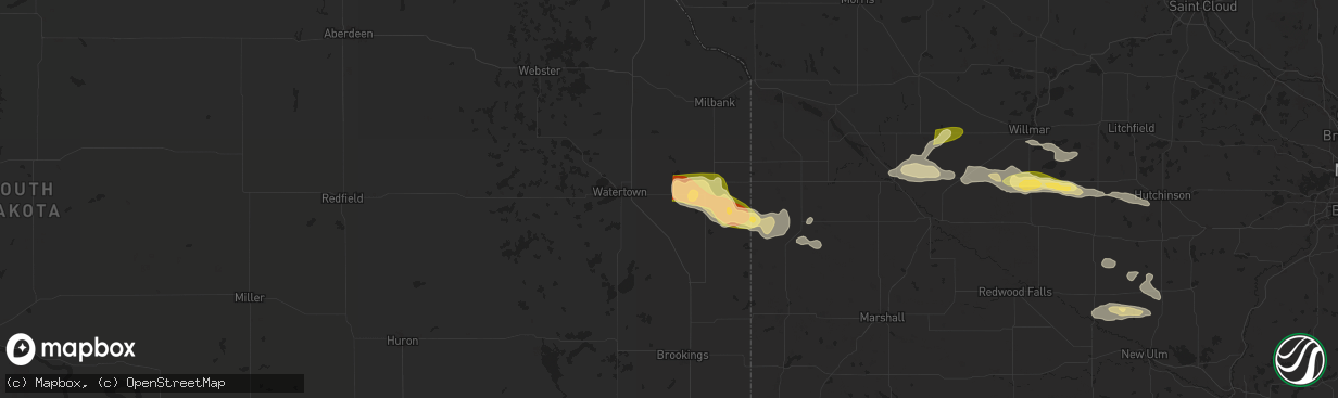 Hail map in Goodwin, SD on June 12, 2024