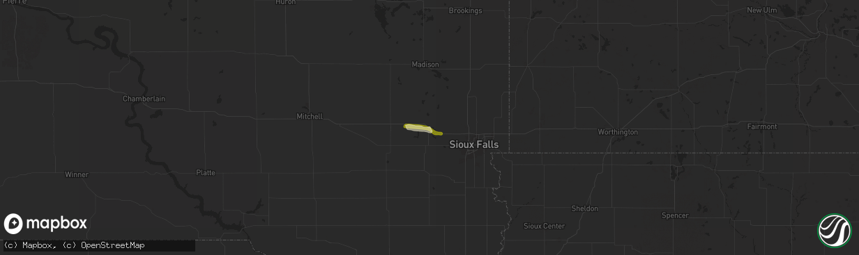 Hail map in Humboldt, SD on June 12, 2024