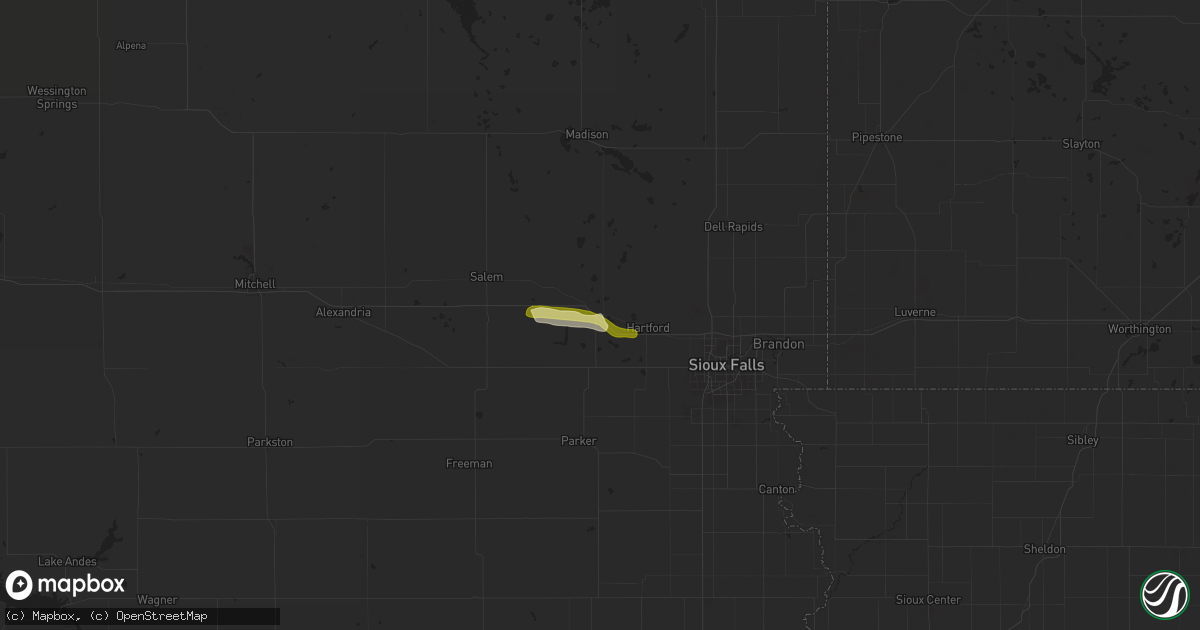 Hail map in Humboldt, SD on June 12, 2024