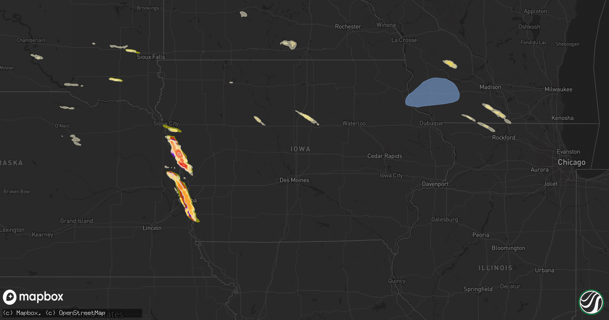 Hail map in Iowa on June 12, 2024