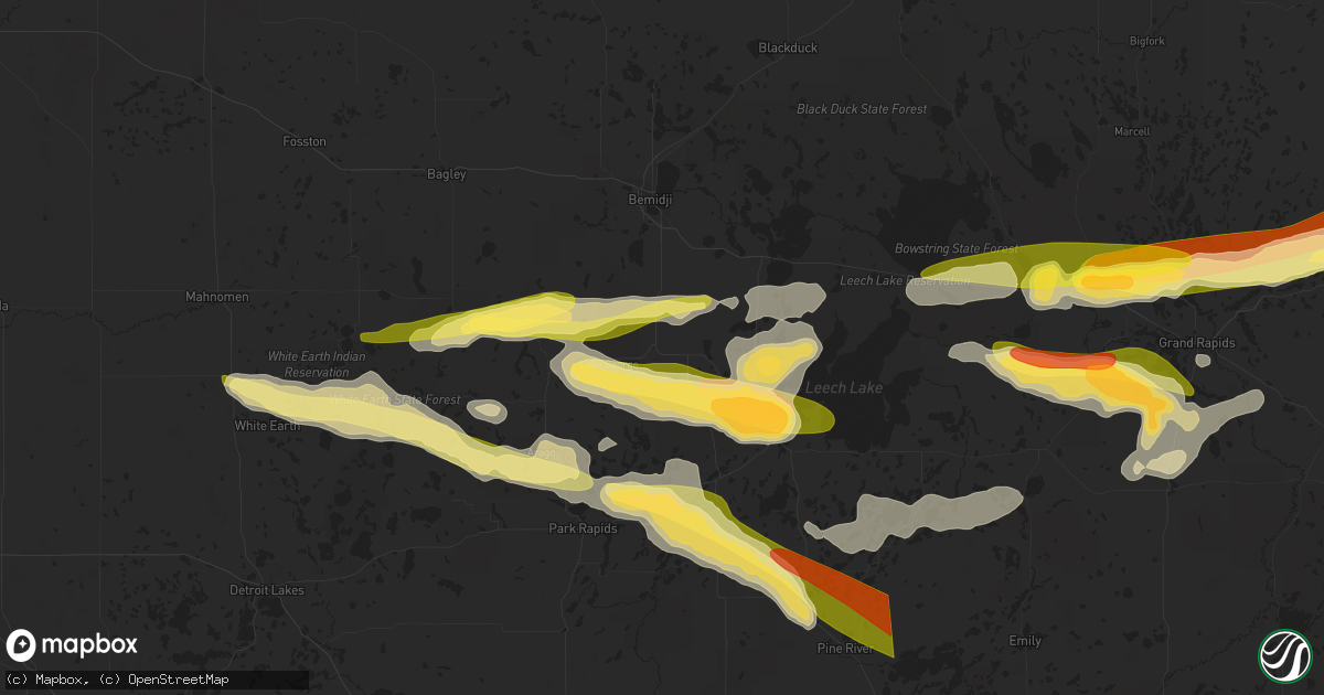 Hail map in Laporte, MN on June 12, 2024