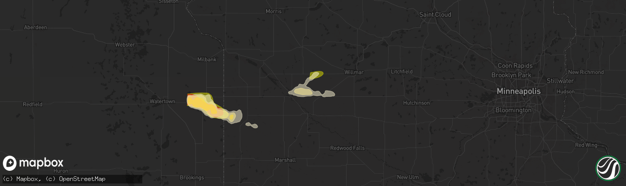 Hail map in Maynard, MN on June 12, 2024