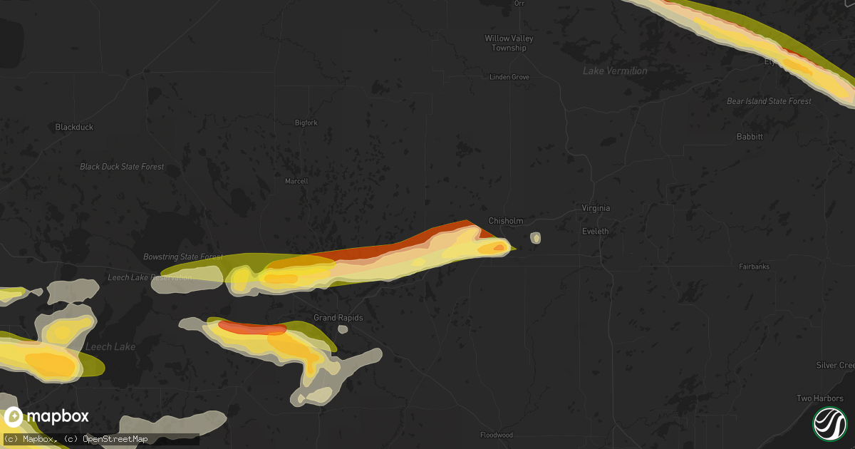 Hail map in Nashwauk, MN on June 12, 2024