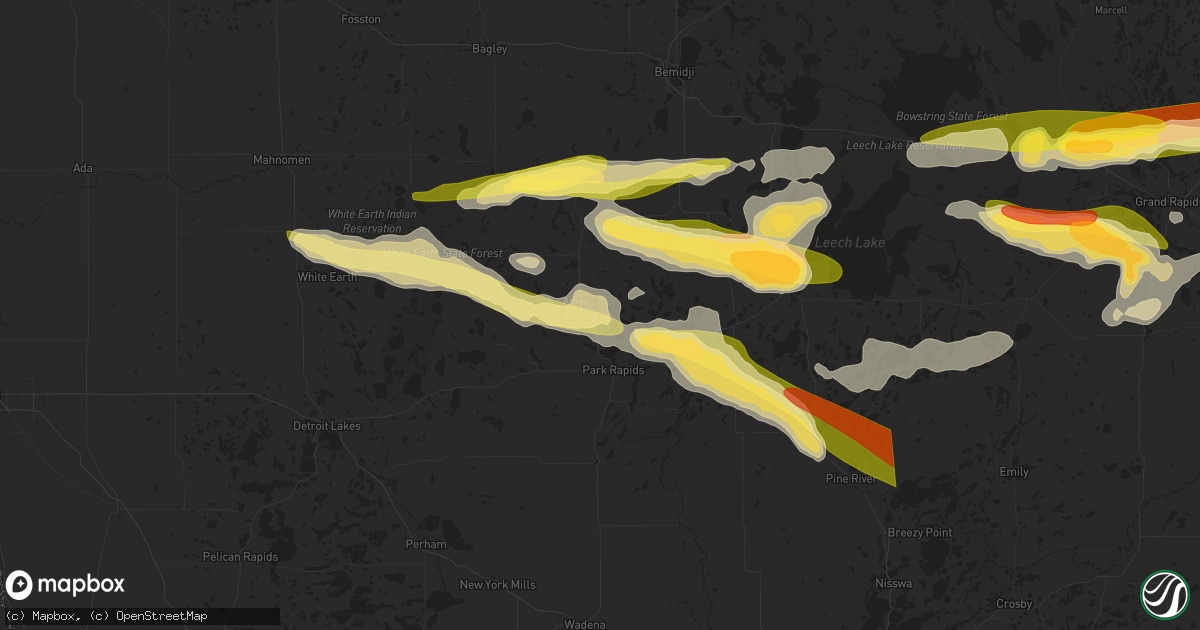 Hail map in Park Rapids, MN on June 12, 2024
