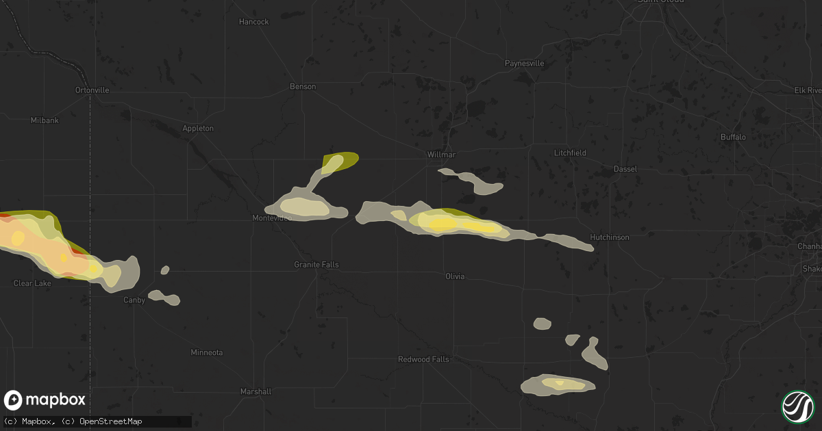 Hail map in Prinsburg, MN on June 12, 2024