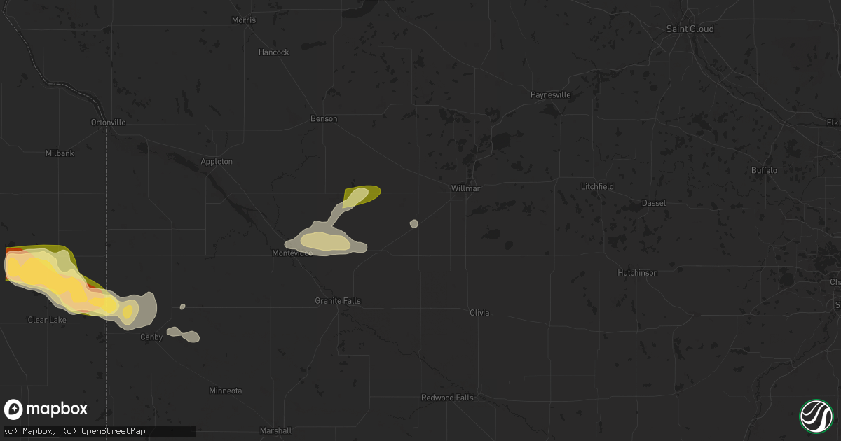 Hail map in Raymond, MN on June 12, 2024