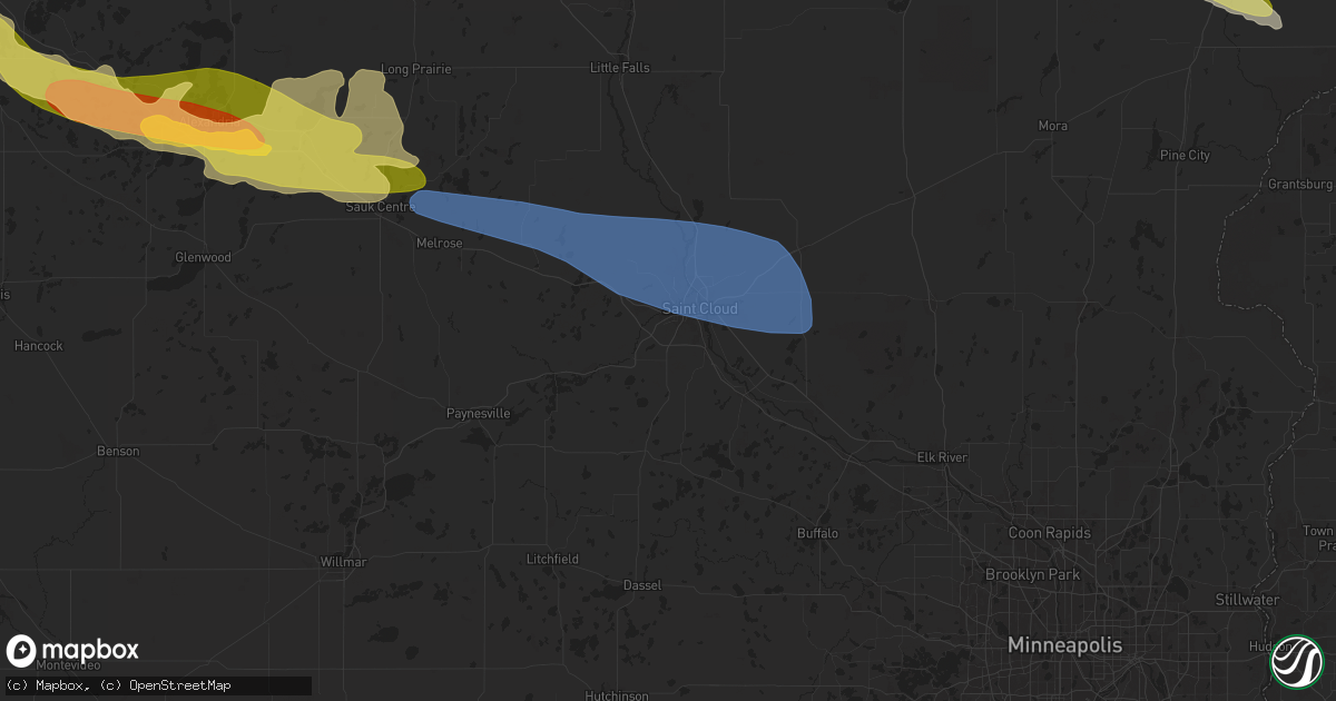 Hail map in Saint Cloud, MN on June 12, 2024