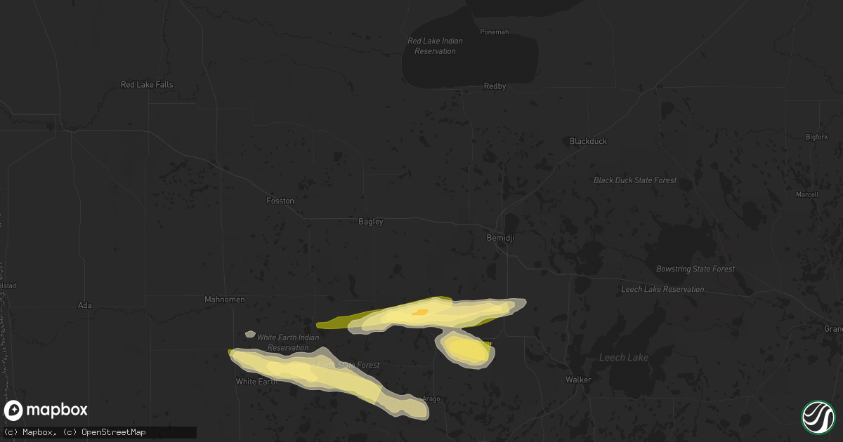 Hail map in Shevlin, MN on June 12, 2024