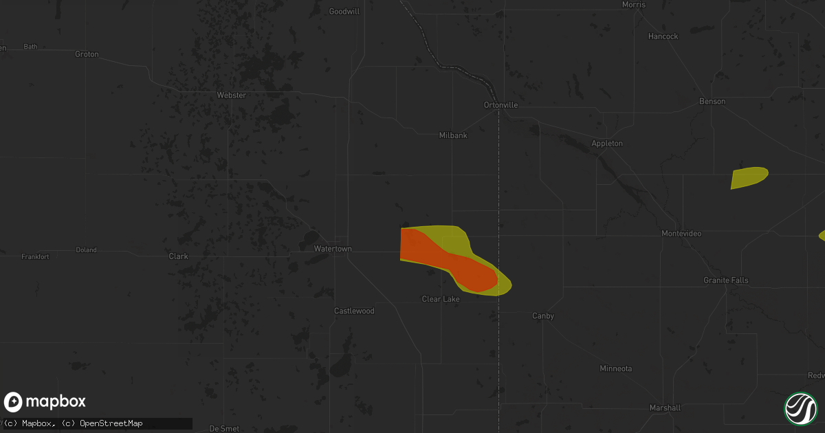 Hail map in Strandburg, SD on June 12, 2024