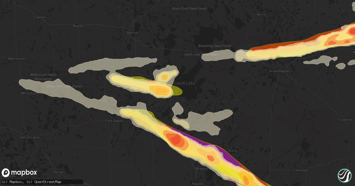 Hail map in Walker, MN on June 12, 2024