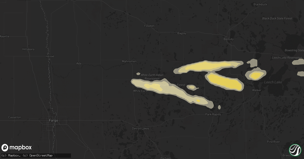 Hail map in Waubun, MN on June 12, 2024