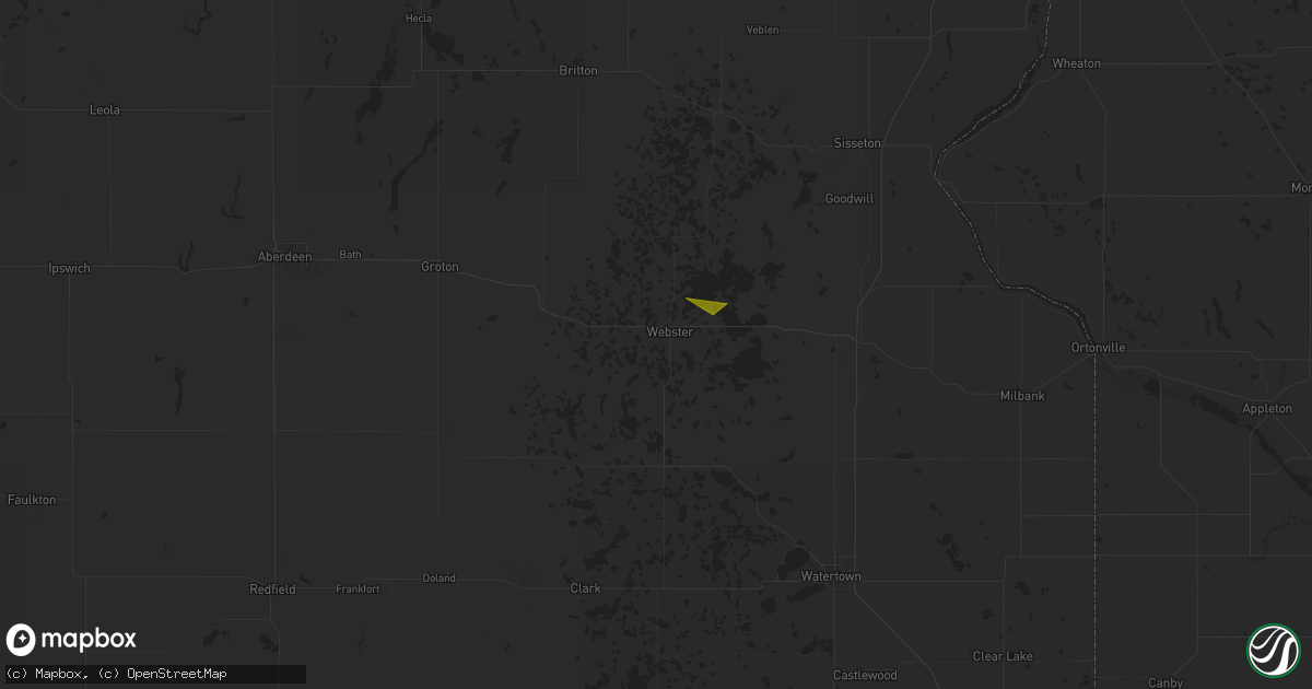 Hail map in Webster, SD on June 12, 2024