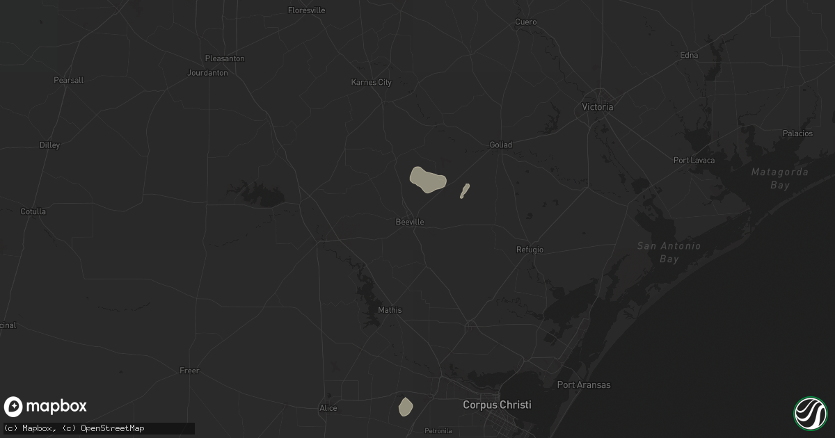 Hail map in Beeville, TX on June 12, 2025