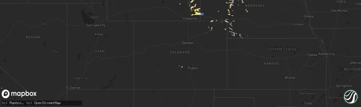 Hail map in Colorado on June 12, 2025