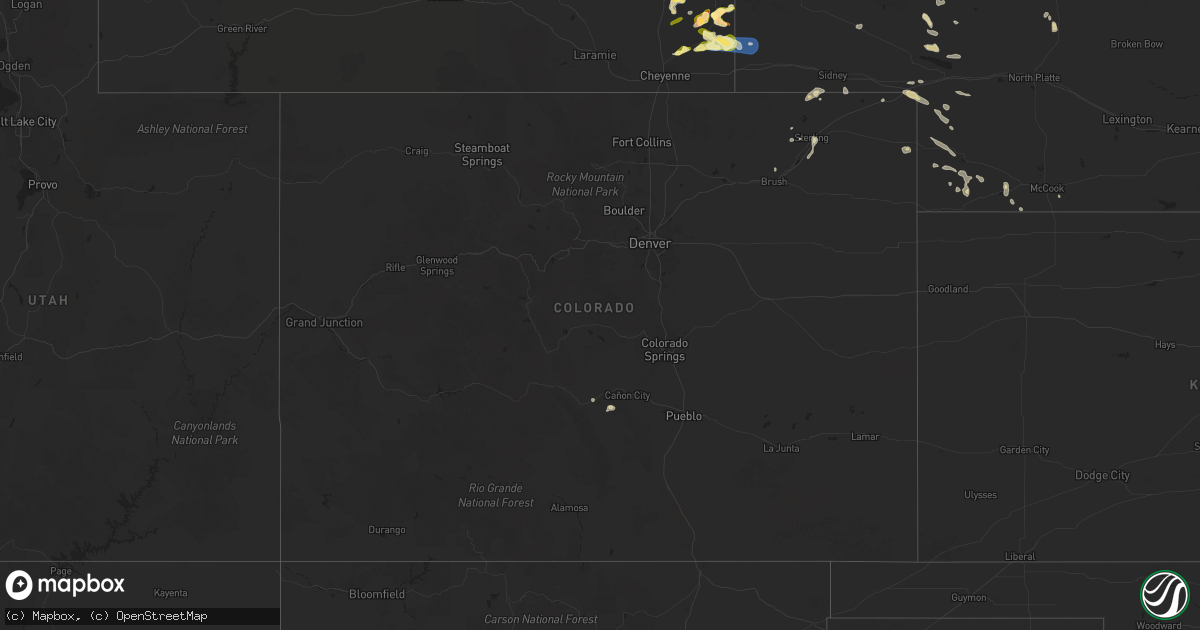 Hail map in Colorado on June 12, 2025