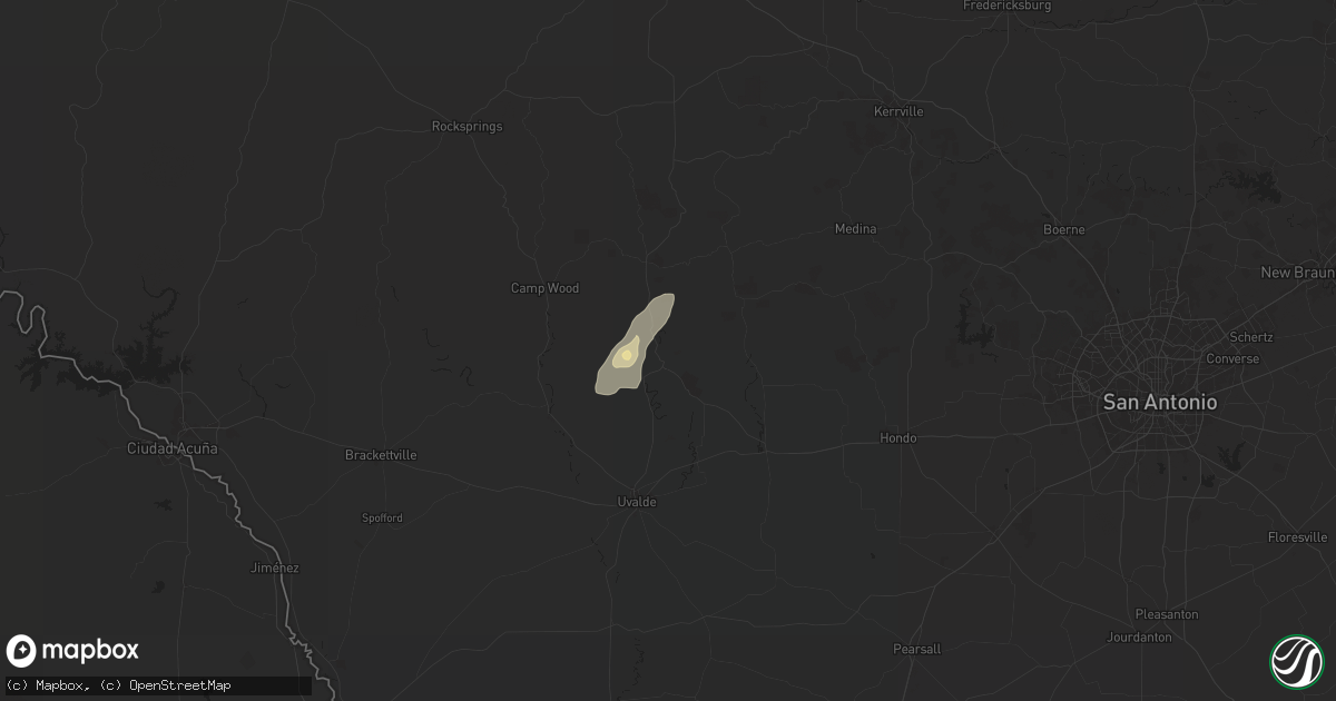 Hail map in Concan, TX on June 12, 2025