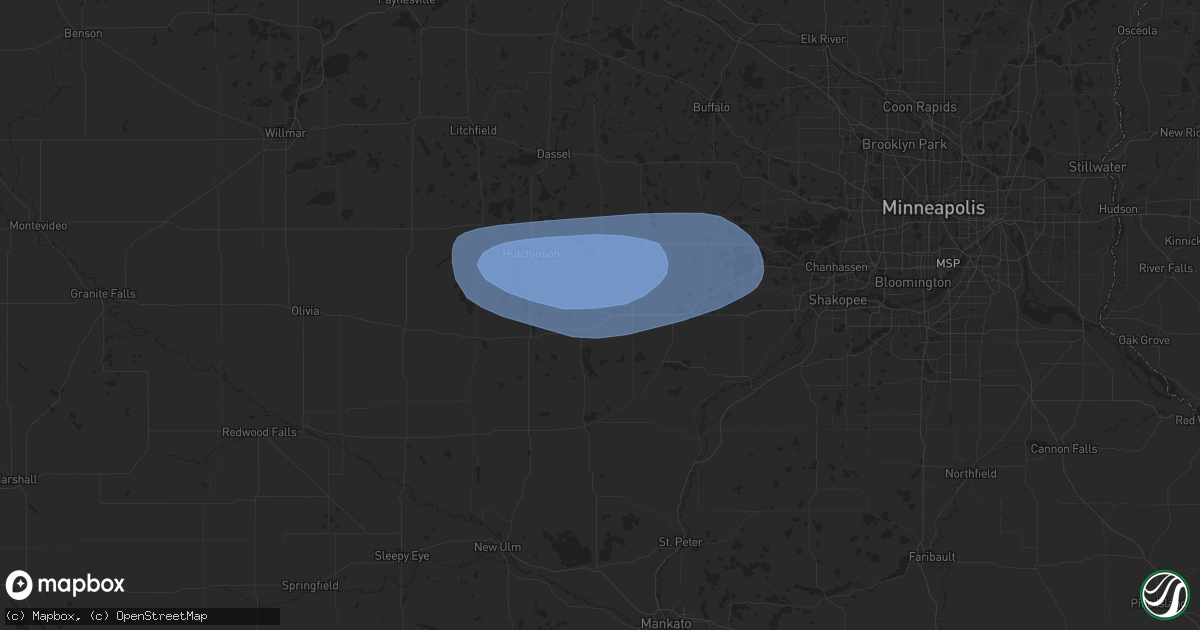 Hail map in Glencoe, MN on June 12, 2025