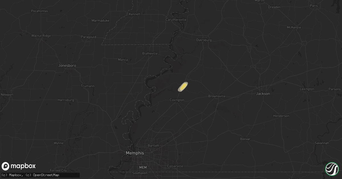 Hail map in Henning, TN on June 12, 2025