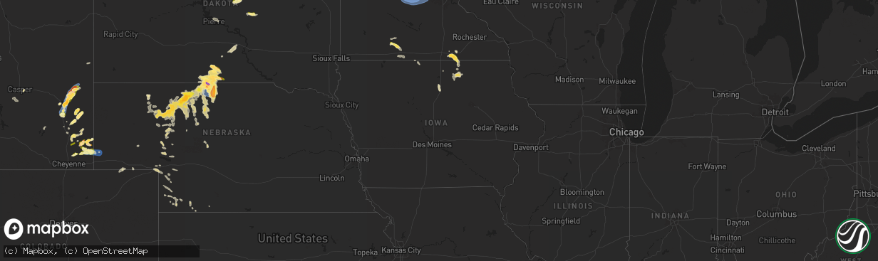 Hail map in Iowa on June 12, 2025