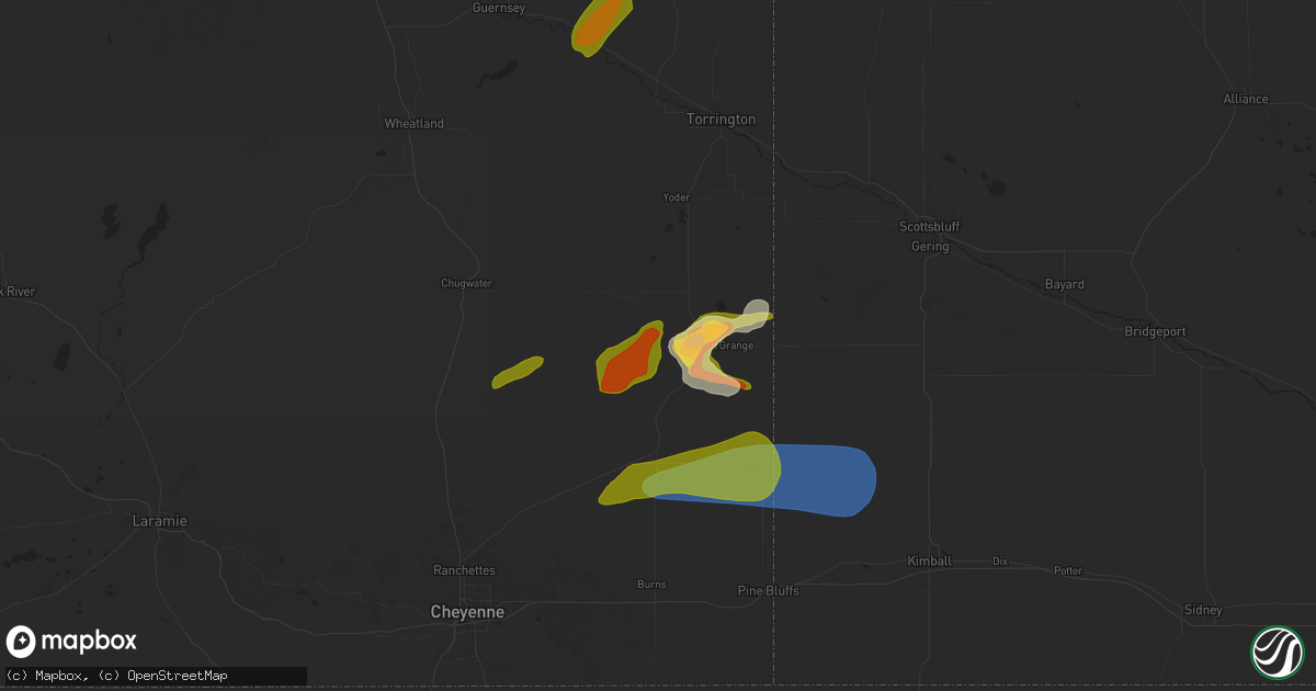 Hail map in Lagrange, WY on June 12, 2025