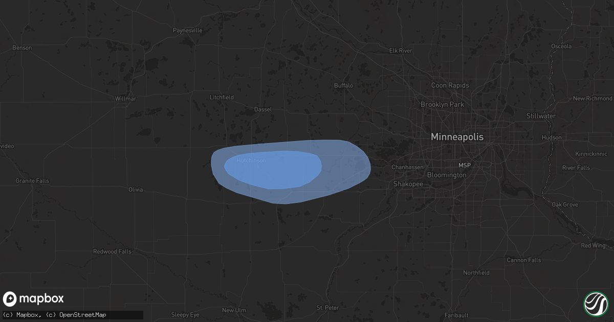 Hail map in Lester Prairie, MN on June 12, 2025