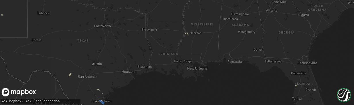 Hail map in Louisiana on June 12, 2025