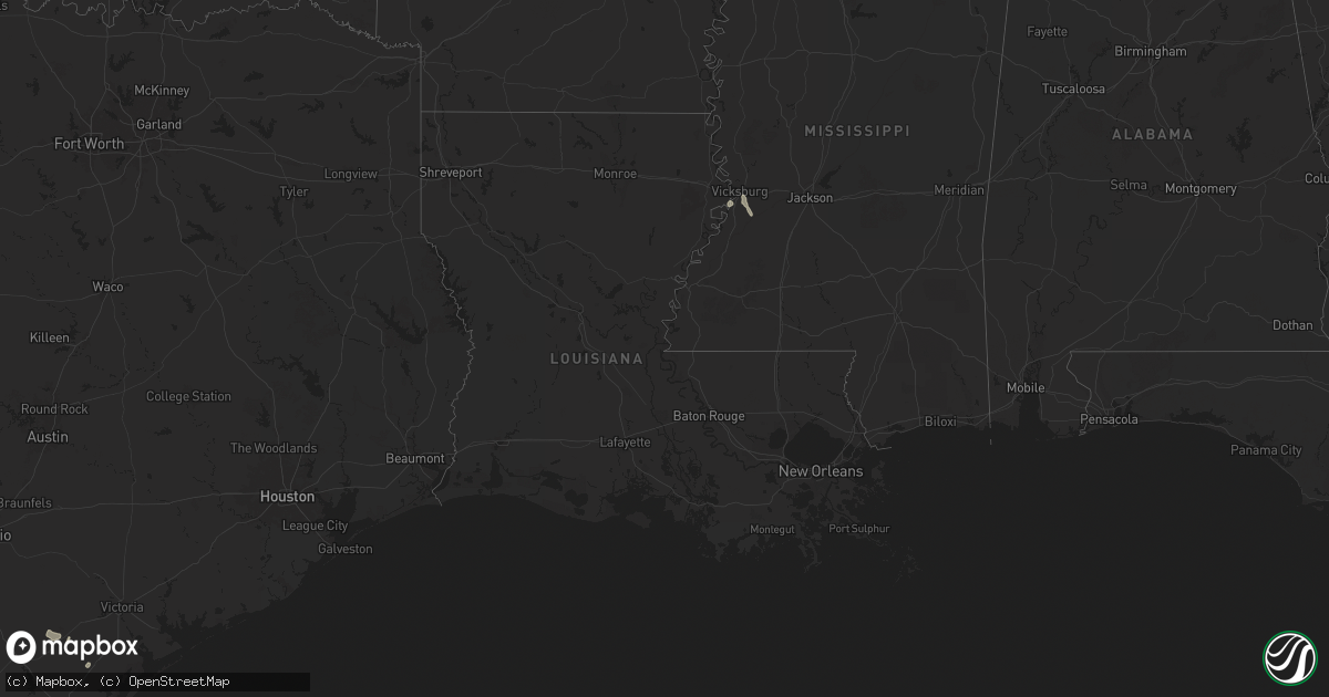 Hail map in Louisiana on June 12, 2025