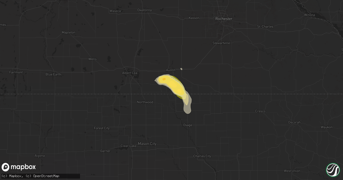 Hail map in Lyle, MN on June 12, 2025