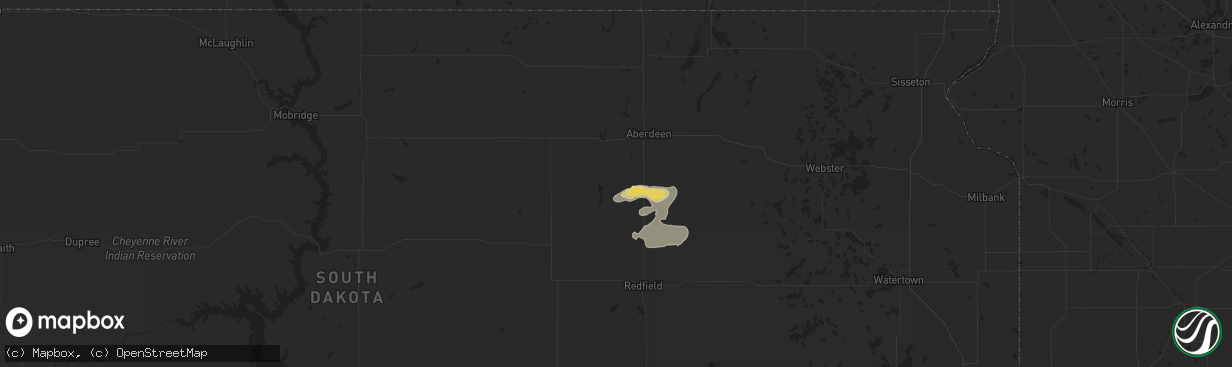 Hail map in Mansfield, SD on June 12, 2025