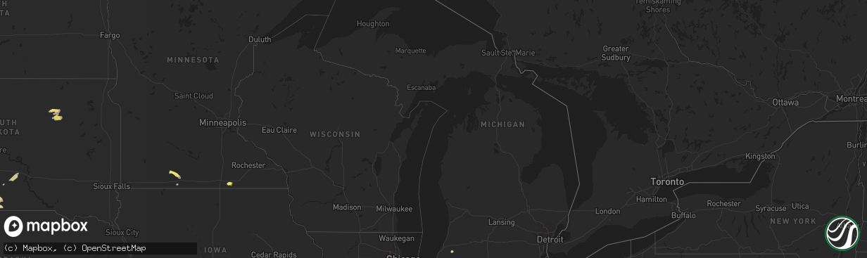 Hail map in Michigan on June 12, 2025