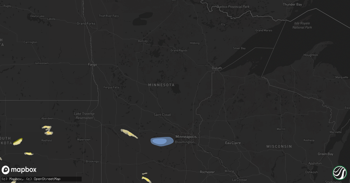 Hail map in Minnesota on June 12, 2025