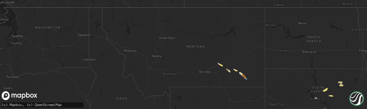Hail map in Montana on June 12, 2025