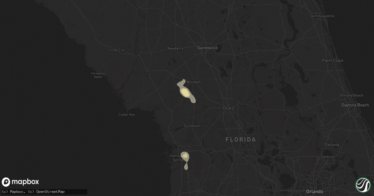 Hail map in Morriston, FL on June 12, 2025