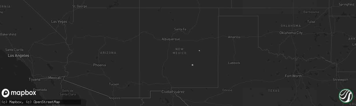 Hail map in New Mexico on June 12, 2025