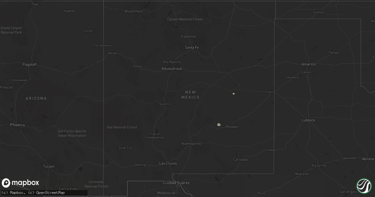 Hail map in New Mexico on June 12, 2025