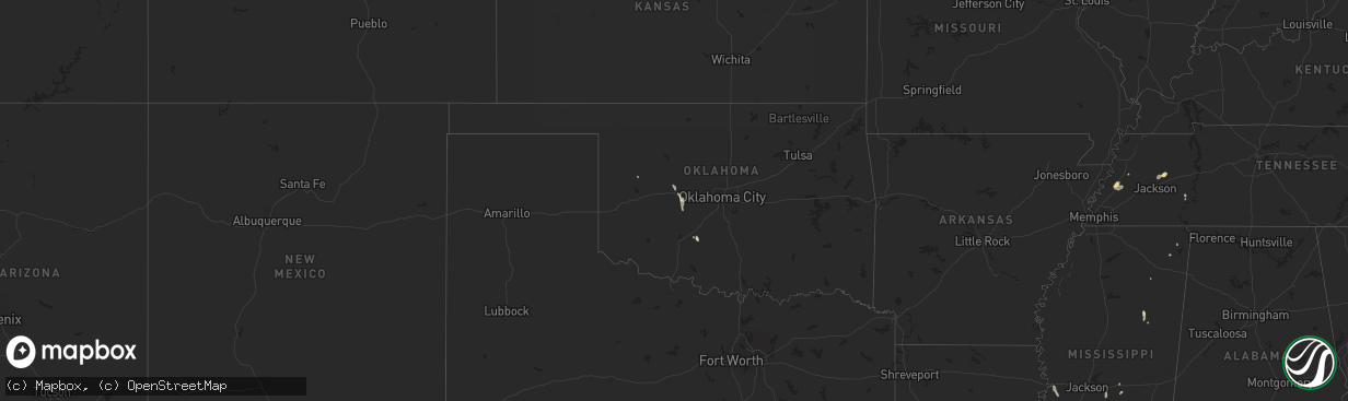 Hail map in Oklahoma on June 12, 2025