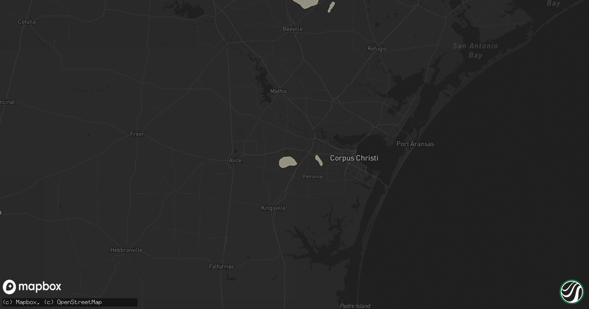 Hail map in Robstown, TX on June 12, 2025