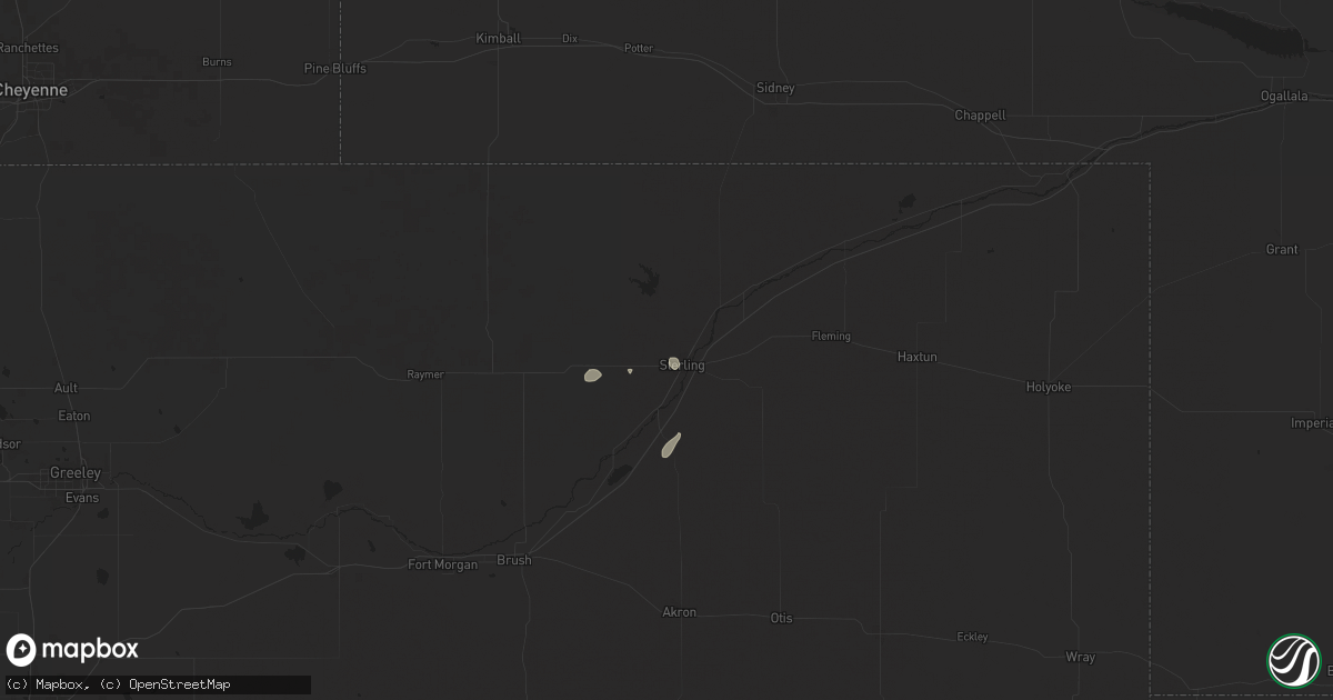 Hail map in Sterling, CO on June 12, 2025