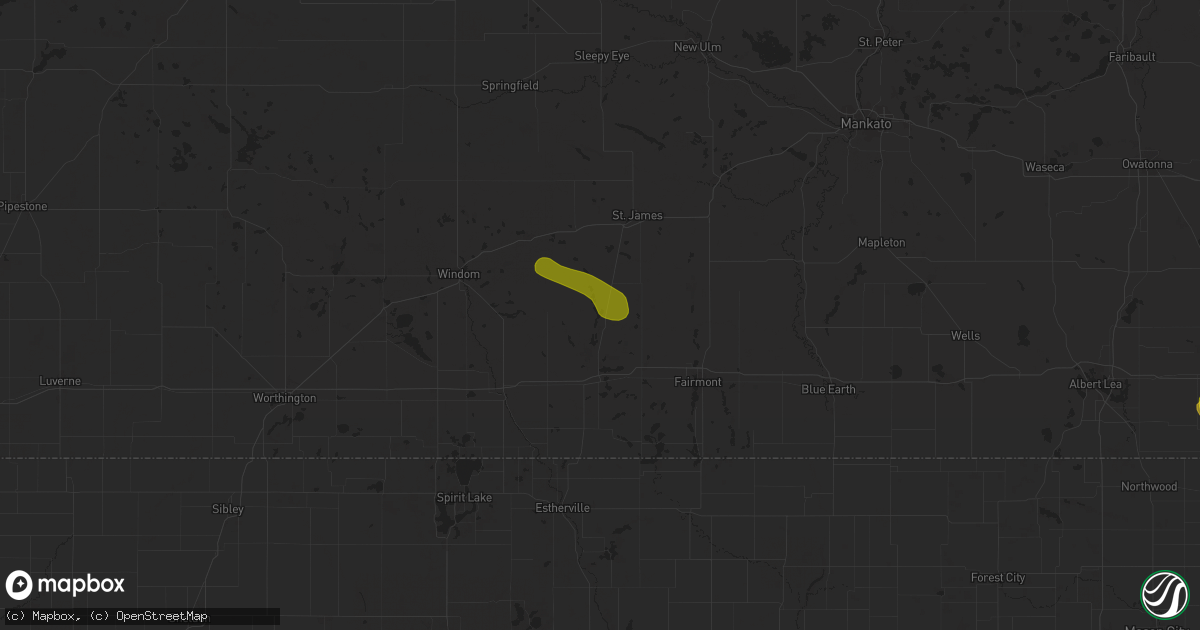 Hail map in Trimont, MN on June 12, 2025